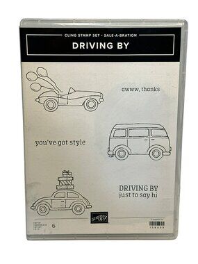Pre-Owned Stampin Up! Driving By 6-Piece Cling Stamp Set Sale-A-Bration Crafting
